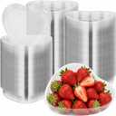 Tanlade 100 Pack Heart Clear Plastic Bowls Disposable Large Plastic Party Bowls 7" x 7" x 1.18" Valentine's Day Heart Shaped Tray for Dessert, Ice Cream, Fruit, Salad, Snack and More Cold Food