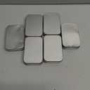 6 Pcs Metal Hinged Tin Box Container Mini Portable Small Storage Container Kit with Lid for Home Storage 3.7x2.3x0.8 Inch, Silver