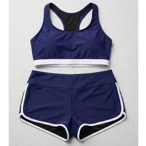 Aleumdr Tankini Swimsuits for Women 2 Piece Tummy Control Bathing Suit V Neck Tankini Top with High Waisted Bottom (Blue, XXL)