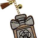 5 x Sparkling Keychains Bag Charms for Women Girls, Crystal Bling Rhinestone Key Ring Car Fob, Backpack Handbag Accessories