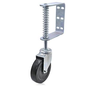 DGQ 5-Inch Spring Loaded Gate Caster - 250lb Heavy Duty Self-Adjusting Wheel with Powder-Coated Steel for Farm Gates & Vinyl Fences (DIY-Friendly Universal Mount)