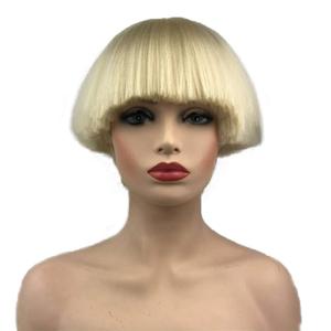 Aimole Short Yaki Straight Synthetic Wigs Blonde Mushroom Head Wig Bowl haircut Wigs Bob (#613)