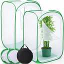 Gilprop 2 Pack Mesh Plant Covers 35 x 35 x 59 Inch Tomato Crop Netting Cage Garden Tents for Plant Protection from Insects Animals Outdoor Tall Crop Cage for Fruit, Vegetables, Flowers and Herbs