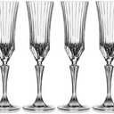 RCR Crystal Adagio Collection Champagne Flutes Glass Set,6 peises