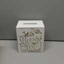 White Ceramic Rose Tissue Box Cover, Carved Flowers Large Square Tissue Box Holder Decorative for Bathroom, Vanity, Kitchen Countertop, Bedroom Night Stands, Office Desk Top