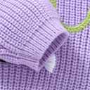 Toddler Girl/Boy Halloween Sweater Boo Hand Embroidered Knitted Pullover Fall Winter Clothes 1-5T (Purple)