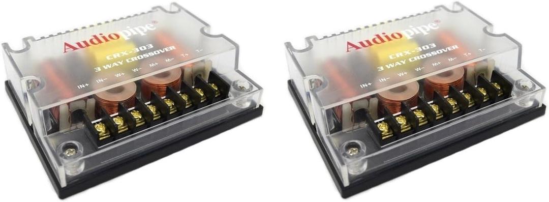 2 Pack 4 Ohm 3 Way Passive Crossover 300 Watts Passive Car Audio Tweeter CRX-303