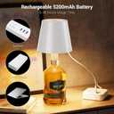 2 x 2 Pack Wireless LED Wine Bottle Lamp with Stopper - 3 Color Stepless Dimming Rechargeable Touch Lights for Liquor Bottles - Black