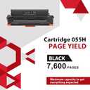 055H Black Toner Cartridge for Canon Cartridge 055 MF743Cdw MF741Cdw 2-Pack