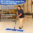 36" Commercial Dust Mop: Dry Dust Broom for Hardwood Floors Cleaning - 2 Mop Pads 59" Long Handle Heavy Duty Frame - Industrial Professional Cleaning Supplies for Hotel Warehouse School Janitor