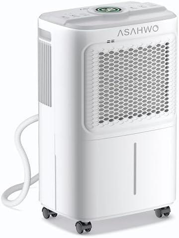2500 Sq.Ft Dehumidifier for Basement Home, ASAHWo 34 Pints Dehumidifier with Drain Hose, Quiet Portable Dehumidifiers for Bathroom Large Room, Bedroom, Auto Defrost,Smart Humidity Control,24H Timer
