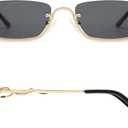 Appassal Y2K Snake Sunglasses for Women Men Narrow Rectangular Y2k Chic Sunnies AP3649