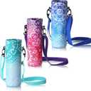 CHENGU 3 Pack 25 oz Neoprene Water Bottle Carrier Bag with Adjustable Shoulder Strap Water Bottle Holders for Adults Sports Gym Hiking Camping Walking(Mandala Style)