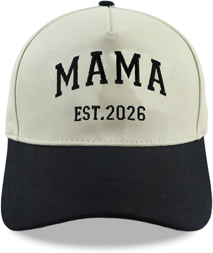 Mom 2026 Hats for Women Mama, Adjustable Cotton Embroidered Grandma Baseball Cap (Teal)