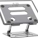 Adjustable Foldable Aluminium Tablet Stand Holder for Desk, Compatible with iPad Series, Galaxy Z Flip5, Silver Gray