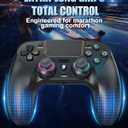 GUOC LED Wireless Controller for PS5 with Hall Effect Joystick and Trigger,4 Macron Boutton Extended Grip Controller Compatible with PS5 Pro/Slim, Dual Vibration, Remap/Turbo Function