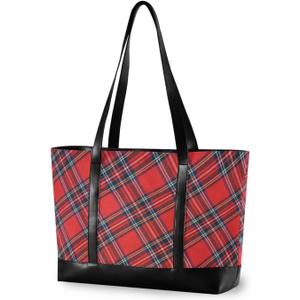 Canvas Laptop Tote Bag for Women - Work & Travel with Zipper (#0006)