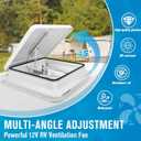 GDDGHS RV Vent Fan 14 Inch Trailer Roof Vent with 12V Fan, 14" x 14" RV Roof Vents for Trailer/Camper, Camper Vents with 6" Blades