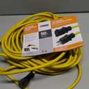 Prime Wire & Cable EC500830 Prime Extra Heavy-Duty, Single Outlet Extension Cord, 12/3 ga, 15 A, 125 V, 50 ft L, Yellow