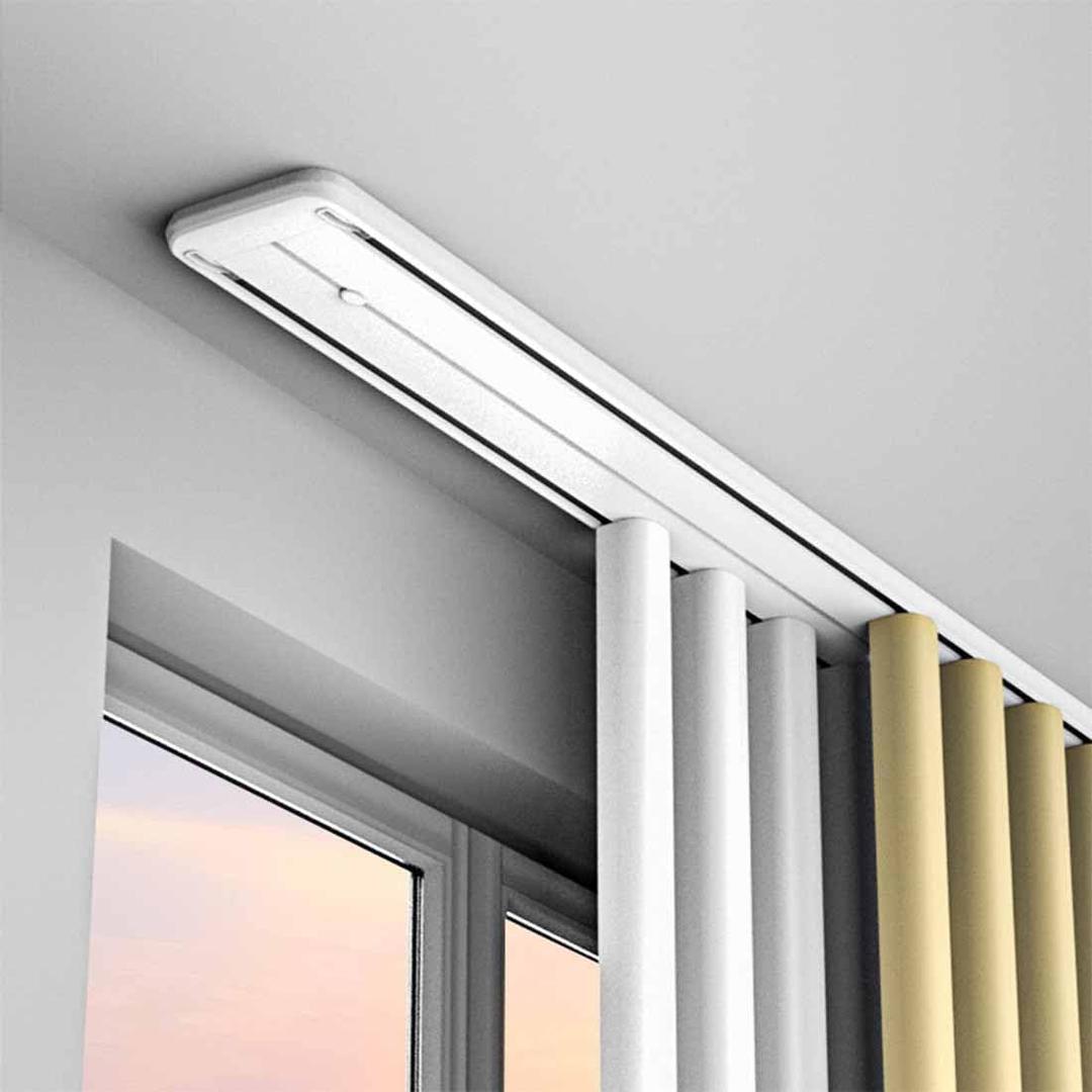 Double Track Curtain Rail Ceiling Mounted,Silent Heavy Aluminum Duty Curtain Track System,Sliding Rails for Curtains, Room Divider for Bedroom Living Room Hospital,White(3M(10.8FT))