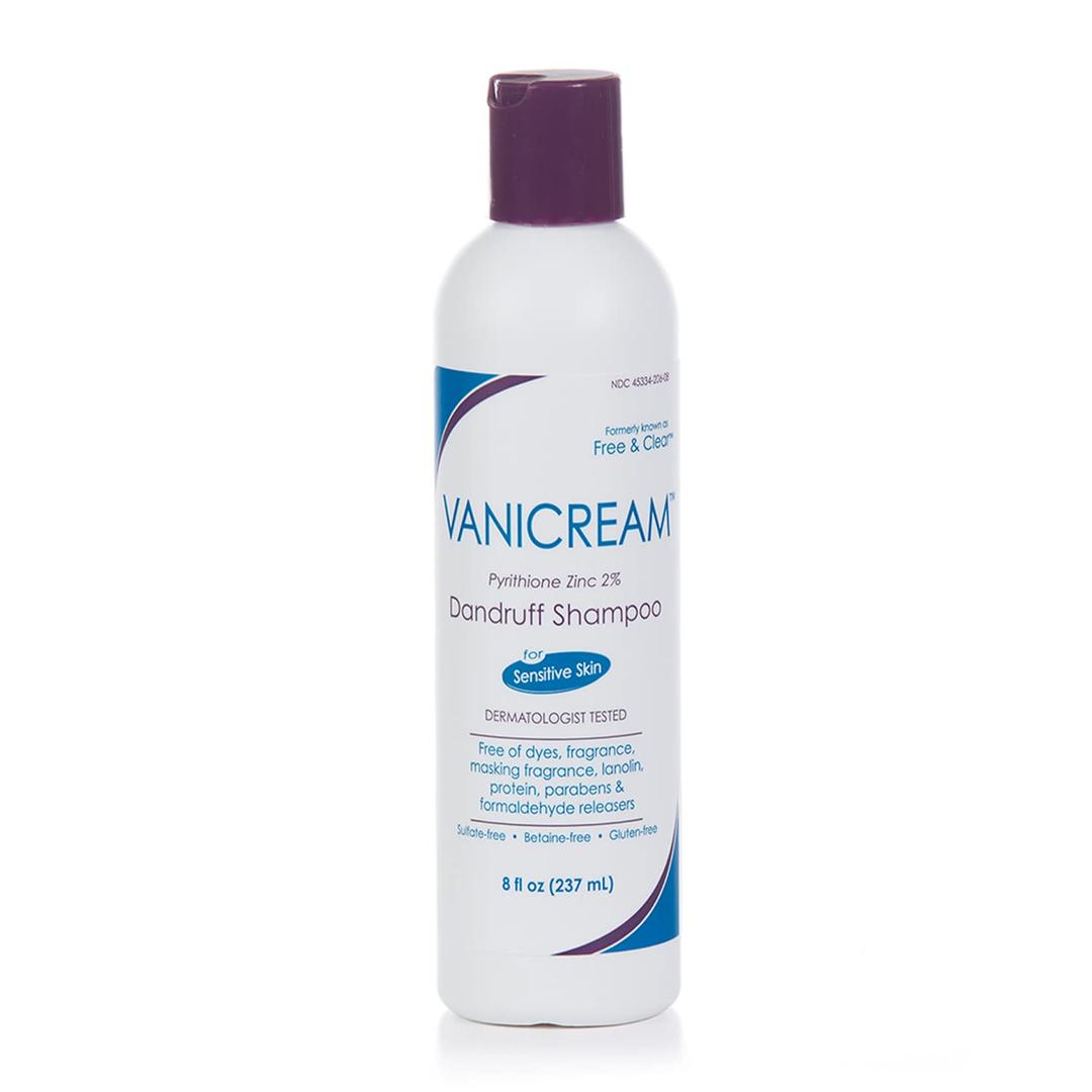 Vanicream Dandruff Shampoo pH Balanced Mild Formula Effective For All Hair Types and Sensitive Scalps - Free of Fragrance, Lanolin, and Parabens 8 Fl Oz, Best By: 07/2027