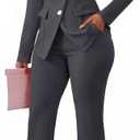 Mintsnow Pant Suits for Women Dressy Long Sleeve Blazer Jackets and High Waisted Wide Leg Pants Sets 2 Piece Work Outfit 2026, Large