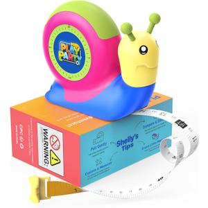 8 Ft Tape Measure for Kids, STEM Educational Tool with Level, Protractor and Eraser, Retractable Snail Shaped Measuring Tapes, Child-Safe Stocking Stuffers Gift for Boys & Girls 3+, Green