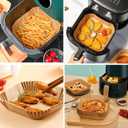 200Pcs Air Fryer Paper Liners, 6.3 Inch Square Disposable Air Fryer Liner, Non-stick Parchment Paper for Frying Baking Roasting Microwave Oven
