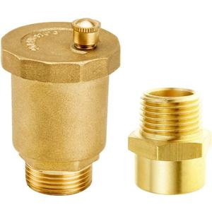 Joywayus Brass Automatic Float Valve Kit 1/2"G Air Bleeder Release Vent Valve & 1/2"G Female  1/2"NPT Male Pipe Fitting Connector Adapter