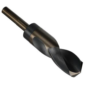 Drill America 1-1/8" Reduced Shank High Speed Steel Black & Gold Contractor Drill Bit with 3-Flat 1/2" Shank, KFD3F Series