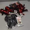 RUODON 9 Pieces Girls Halloween Cheerleader Costume Zombie Fearleader Costume Set Includes Top Skirt Socks Pompom Sticker Bow Size 10-12 years