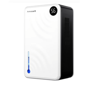 Dehumidifier, Dehumidifiers for Home (1000 sq.ft), 98 OZ Dehumidifier for Basement Bathroom Bedroom, Auto Shut Off Dehumidifiers, Timer Setting, Digital Display, Drain Hose, 7 Colors Light, White