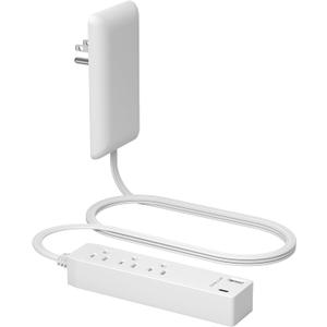 LIDER Outlet Extender with 3 Receptacles, 12W USB Type-A, and USB Type-C, USB Port, Ultra-Thin Wall Plate Plug with Cord Extender, 3-Outlet Power Strip, Flat-Face, ETL-Listed, 3ft Cord, White