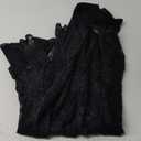 Verdusa Women's Sheer Lace High Waist Flared Leg Pants Bell Bottom Lightweight Summer Outfit (Large, Black)