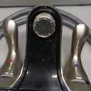 Bathroom Sink Faucets 2/3 Hole,Brushed Nickel Dual Handles 4 inch Plastic Plating Over Bathroom Faucet with Pop-up Drain and 2 Supply Hoses for Apartment Rvs Sink Vanity