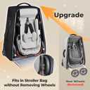 YOREPEK Stroller Bag Compatible with UPPAbaby Vista V2/V3 and Cruz V2 (No Wheel Removal Needed), Padded Stroller Travel Bag with Wheels, Foldable Stroller Cover with Storage Pocket, All Black
