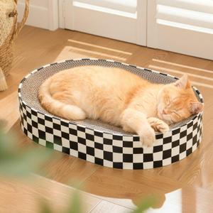 Conlun Oval Cat Scratcher Bed | Scratching Bowl Lounge for Cats | Large