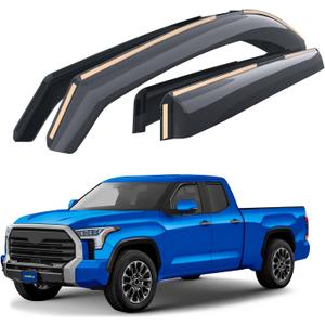 Goodyear Shatterproof in-Channel Window Deflectors for Toyota Tundra 2022-2025 Double Cab, Rain Guards, Window Visors for Cars, Vent Deflector, Car Accessories, 4 pcs - GY007864