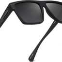 JIM HALO Retro Polarized Sunglasses Men Women Flat Top Square UV400 Glasses for Driving Fishing Hiking Golfing