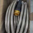 Stainless Steel Garden Hose 75ft Heavy Duty Metal Water Hoses with 10 Function Water Hose Nozzles for Yard Outdoor