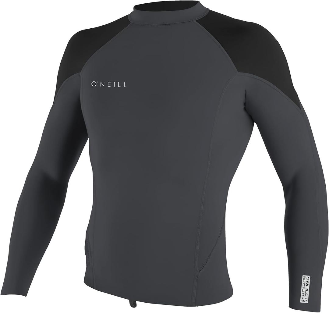 O'NEILL Men's Reactor-2 1.5mm Long Sleeve Pullover Wetsuit Top, Lightweight Warmth with Good Flexibility (Black, M)