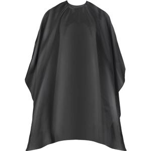 Omvoina Professional Hair Cutting Cape with Adjustable Snap Closure, Salon Barber Cape,Waterproof Hairdressing Salon Cape - 57" x 51"(Black)