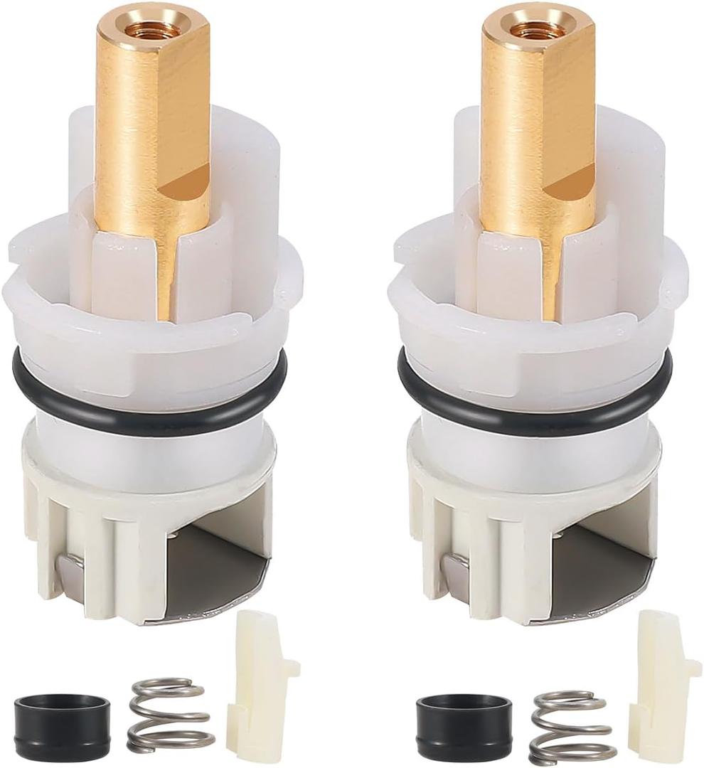 TOVEN-RV RP25513 Faucet Stem Assembly Kit Compatible with Delta 2-Handle Faucets, Includes RP24096 1/4 Turn Stop, RP4993 Seats and Springs, RP24097 Repair Parts for Kitchen & Bathroom Sink (2 Pack) (White)