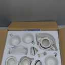 Fanquare Bone China Tea Sets for Adults, 21-Piece Blue Lace and Roses Porcelain Tea Service with Sugar Bowl & Creamer, English Cremic Floral Teacups Set of 6 for Women Tea Party