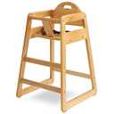 Wooden High Chair for Baby & Toddler – Restaurant-Style Stackable HighChair with Commercial Grade Solid Wood for Dining Table & Kitchen – Compact & Portable Design for Home & Restaurant Use -Natural