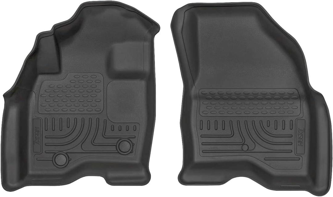 Husky Liners Weatherbeater Floor Mats | Fits 2015-2019 Ford Explorer | Front Row, 2-pc Black - 13761