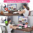 Qupui 21" Monitor Stand Riser with Phone Holder, Monitor Stand for Desk, Computer Monitor Stand, Desk Shelf for Top of Desk, Desktop Organizer for Laptop, Printer, TV