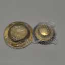 Retisee 2 Pcs Kitchen Sink Drain Strainer Stopper Set Stainless Steel Drain Catcher and Cover Large Wide Rim 4.5 Diameter Sink Basket Garbage Disposal Plug for Standard 3 1/2 Inch(Gold)