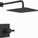Replacement for Delta 13/14 Series Shower Trim Kit, Compatible with Delta R10000 Shower Faucet Set, Black Shower Head and Handle Set, Matte Black (Cartridge and Valve Not Included)