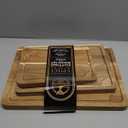 Pre-Oiled, Non Toxic 3-Piece Acacia Cutting Board Set with Stand, FSC Certified Wooden Chopping Boards with Juice Grooves for Meat. 3 Size Wood Carving Boards for Home & BBQ Kitchens by Deer & Oak